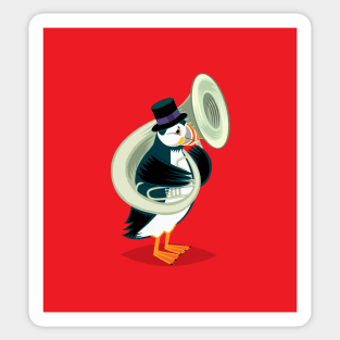 Puffin On A Tuba Sticker